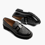 Penny | Black & Silver Herringbone