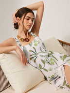 Floral Print Ruffle Strap One-Piece Swimsuit