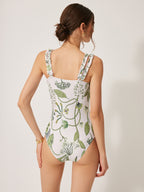 Floral Print Ruffle Strap One-Piece Swimsuit
