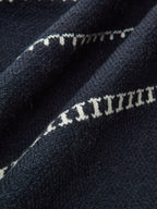 Horse-Pattern Wool Blend Fringe Cardigan