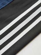 Striped Side Panel Mid-Waist Jeans