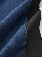 Striped Side Panel Mid-Waist Jeans