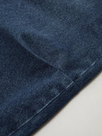 Mid-Waisted Denim Curved-Leg Pants