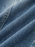 Denim Asymmetric Button Pants