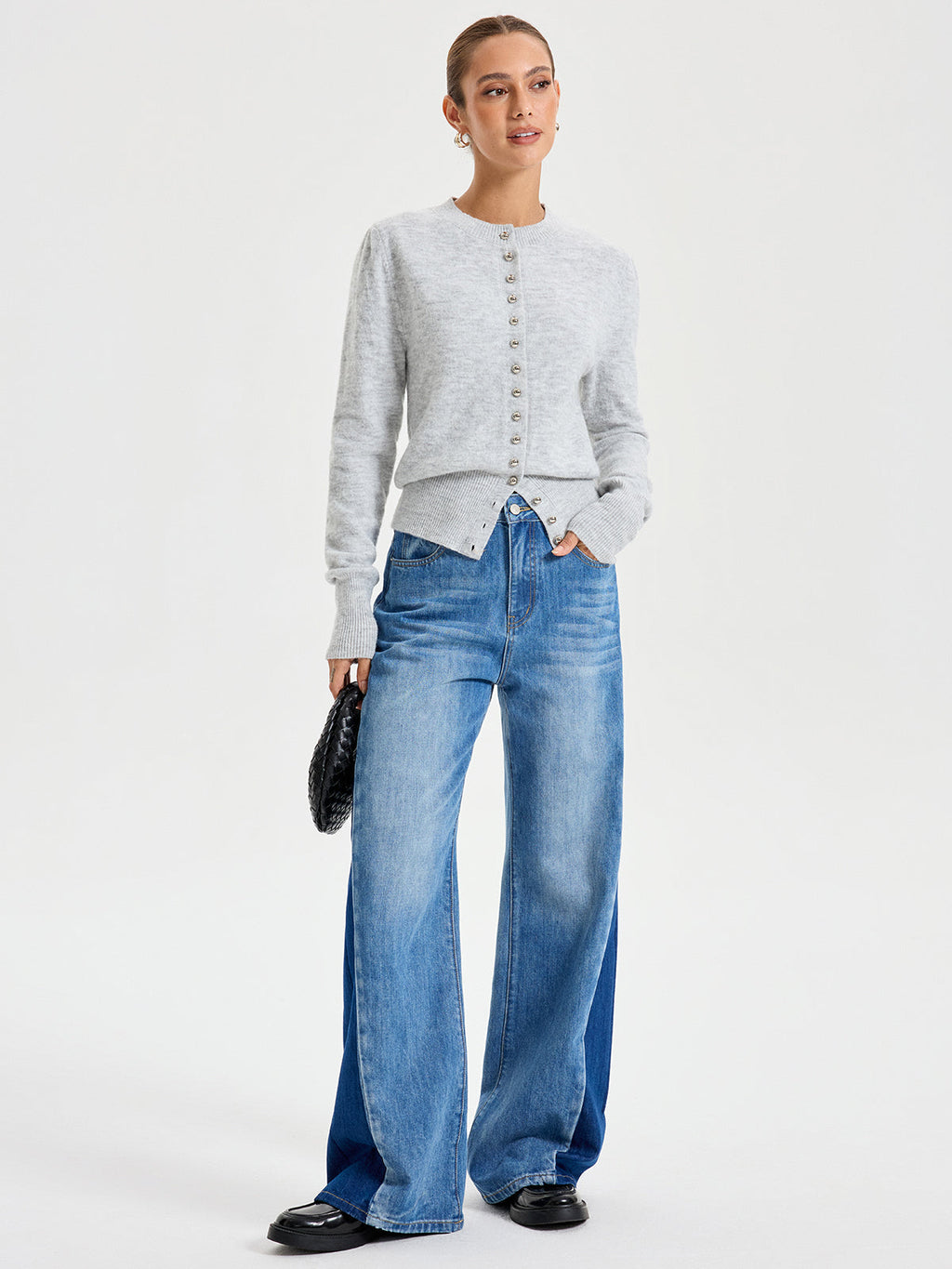 Buttoned Crew Neck Cardigan