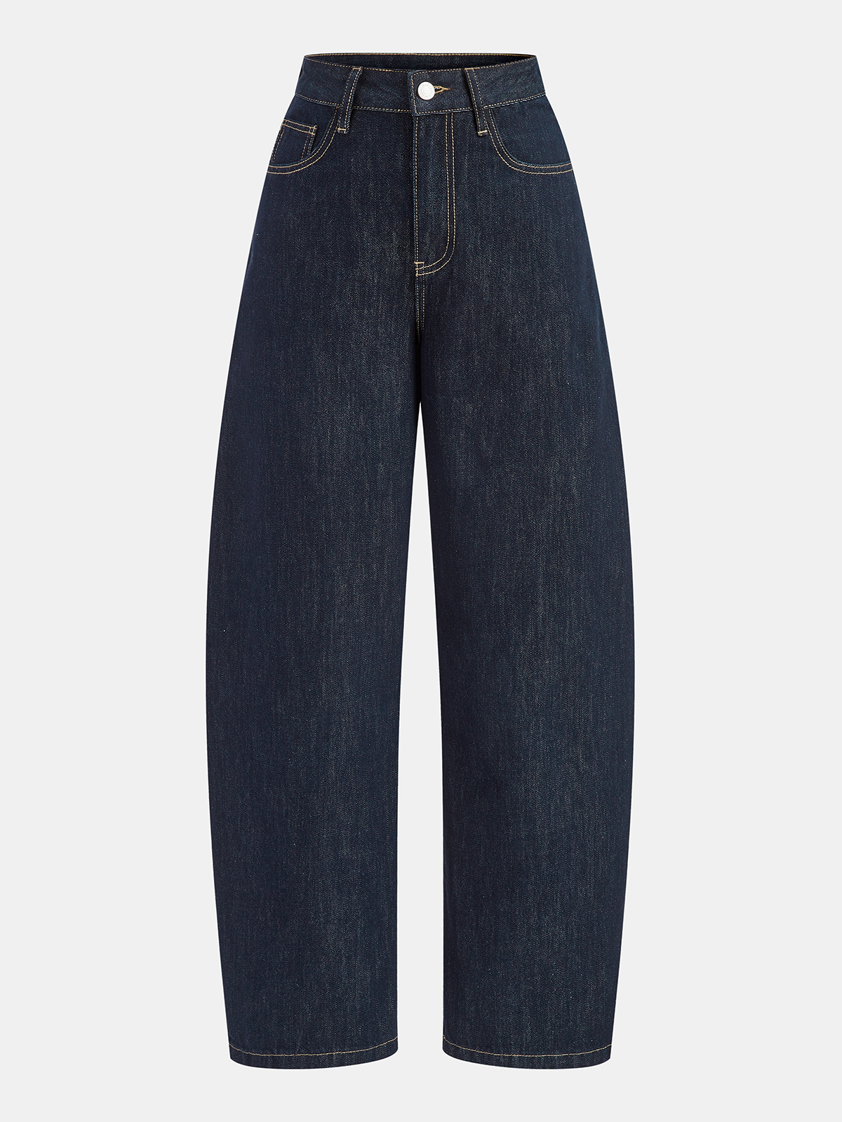 Mid-Waist Curved-Leg Jeans