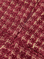 Metal Button Tweed Sleeveless Mini Dress