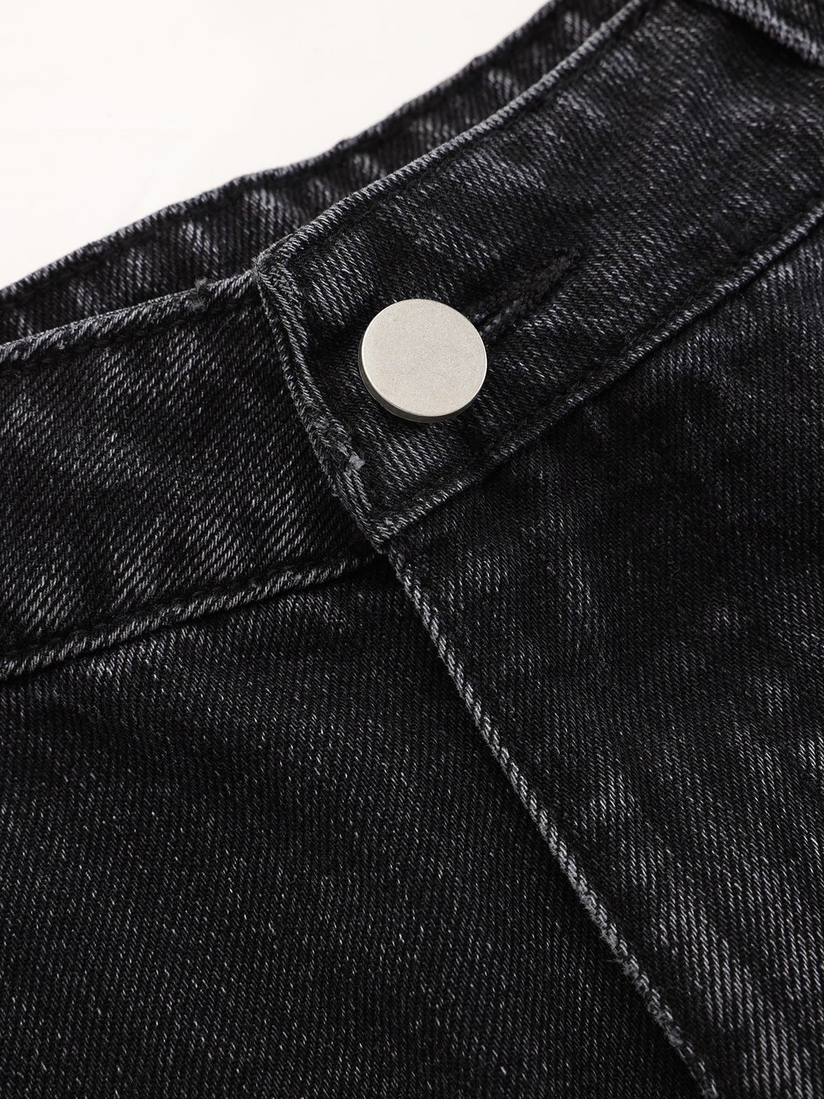 Washed Denim Curved-Leg Jeans