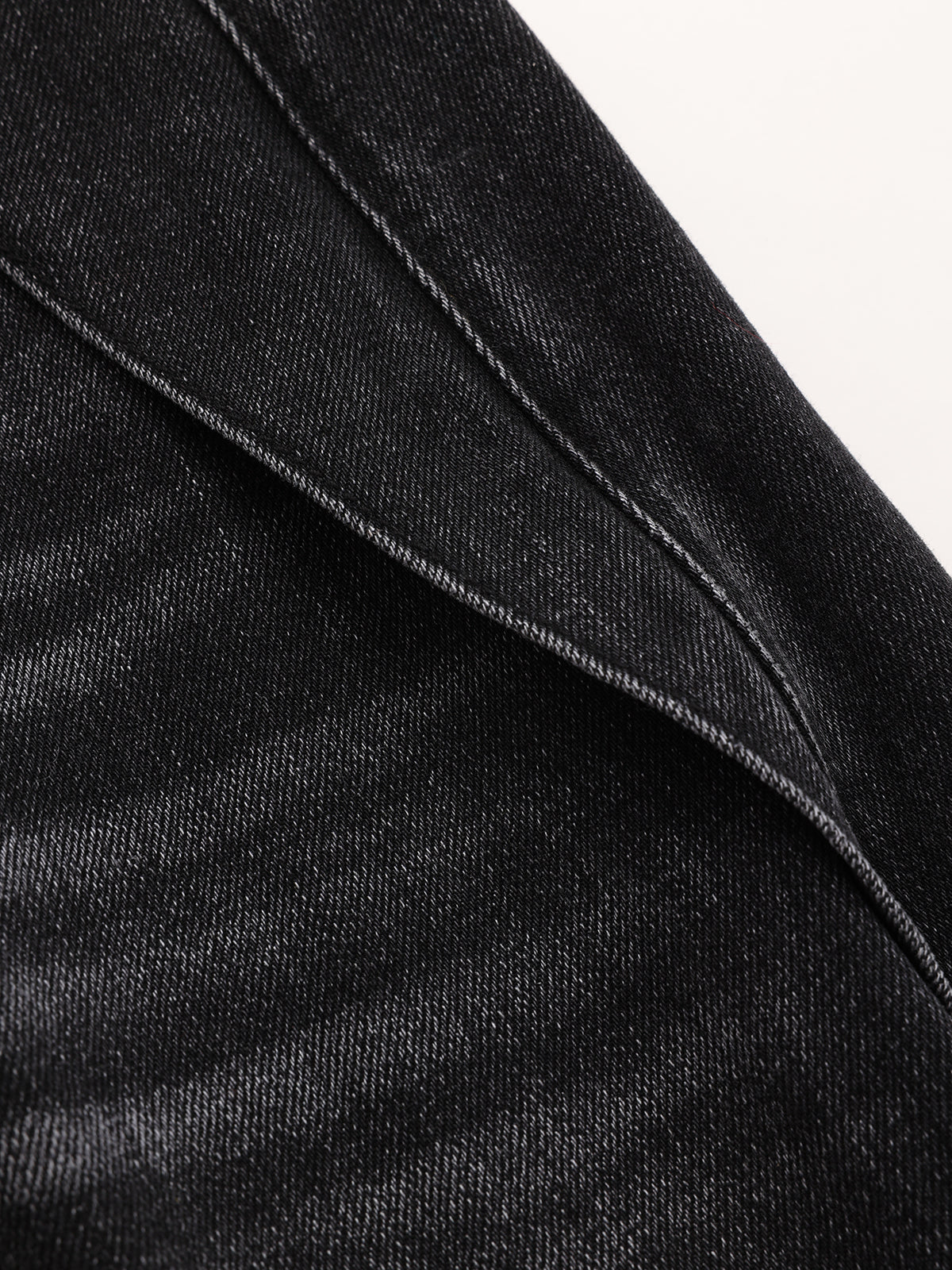 Washed Denim Curved-Leg Jeans