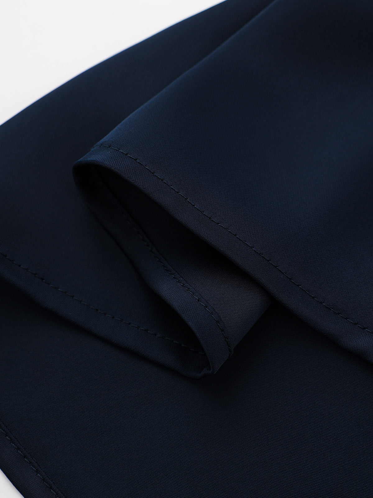 Long Sleeve Cross Neck Satin Tiered Mini Dress