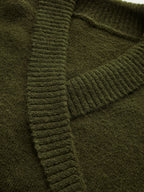 Wool Blend Wrap V-Neck Sweater