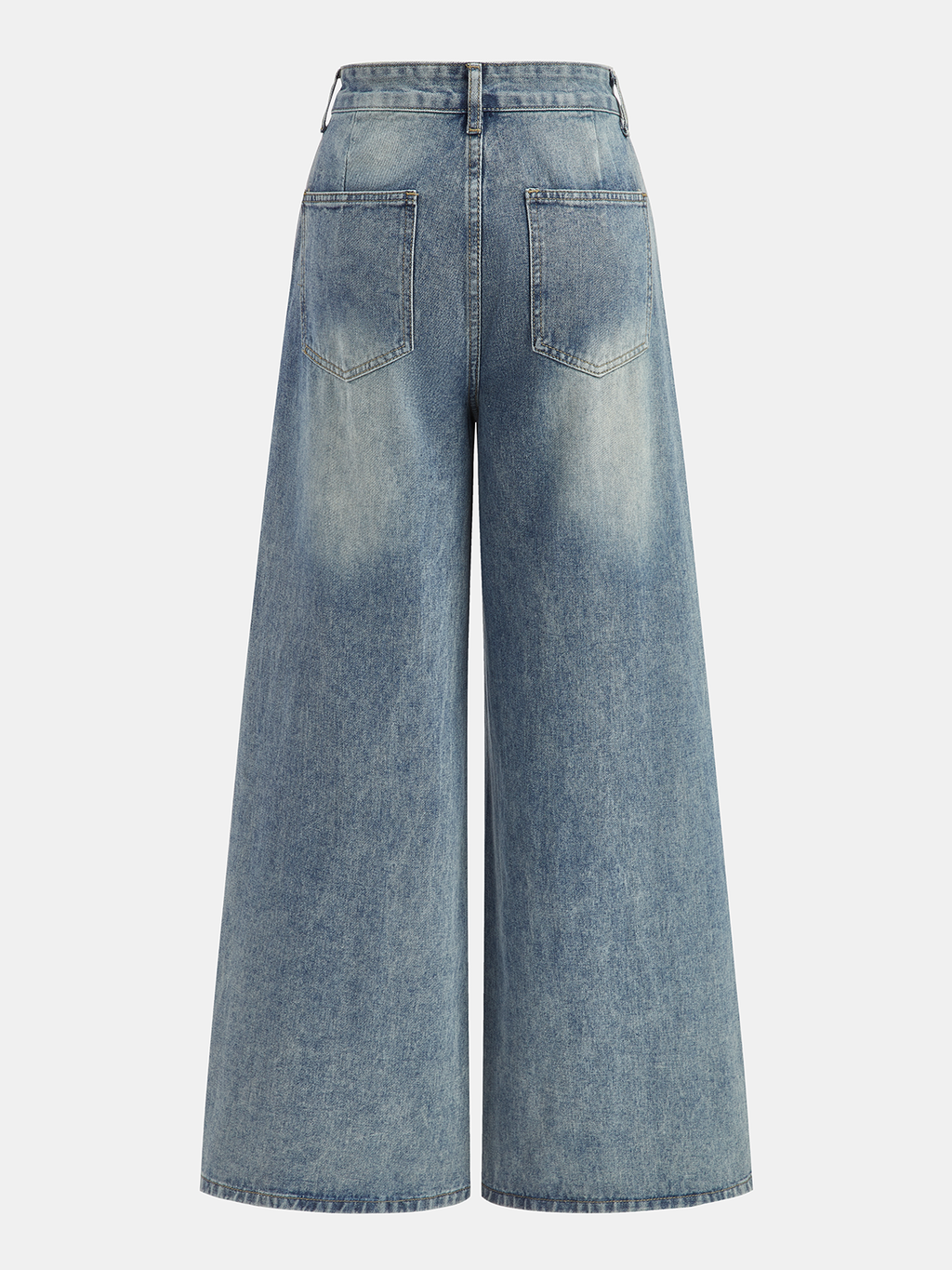 High-Waisted Wide-Leg Denim Jeans
