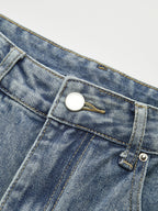 High-Waisted Wide-Leg Denim Jeans