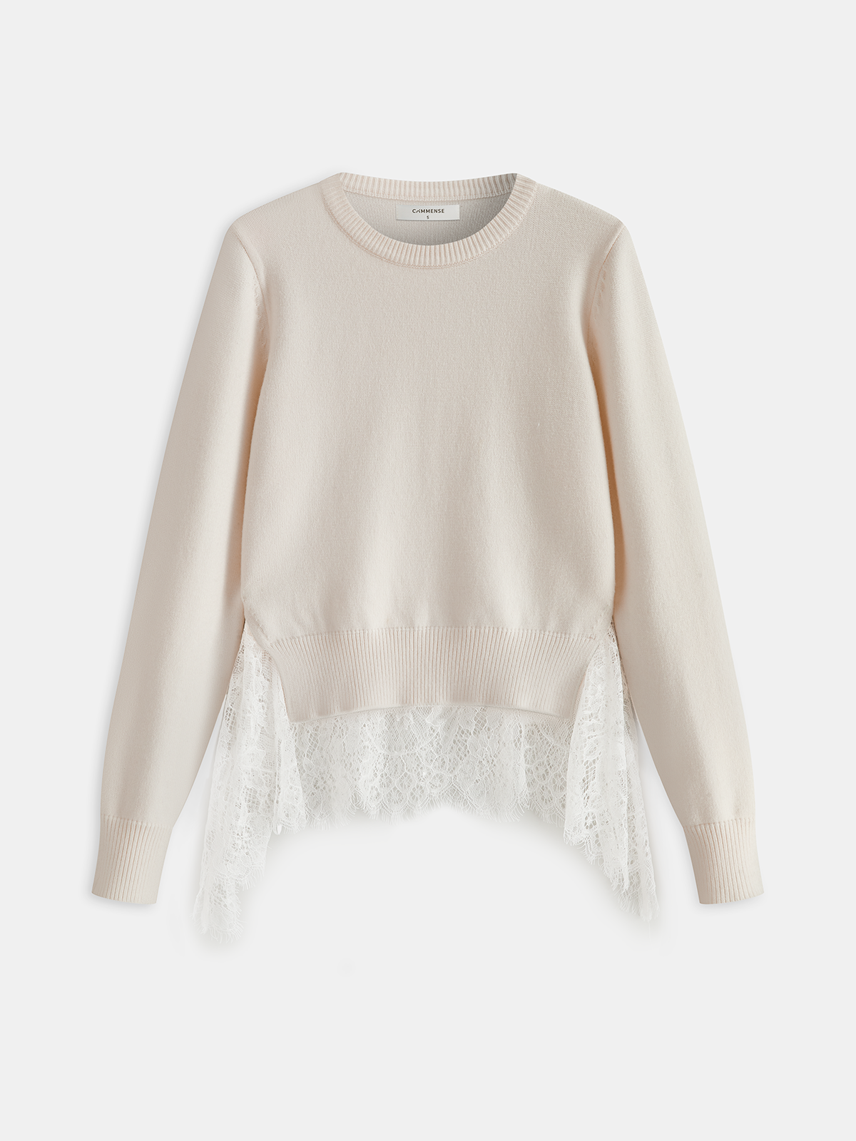 Lace Panel Knitted Sweater