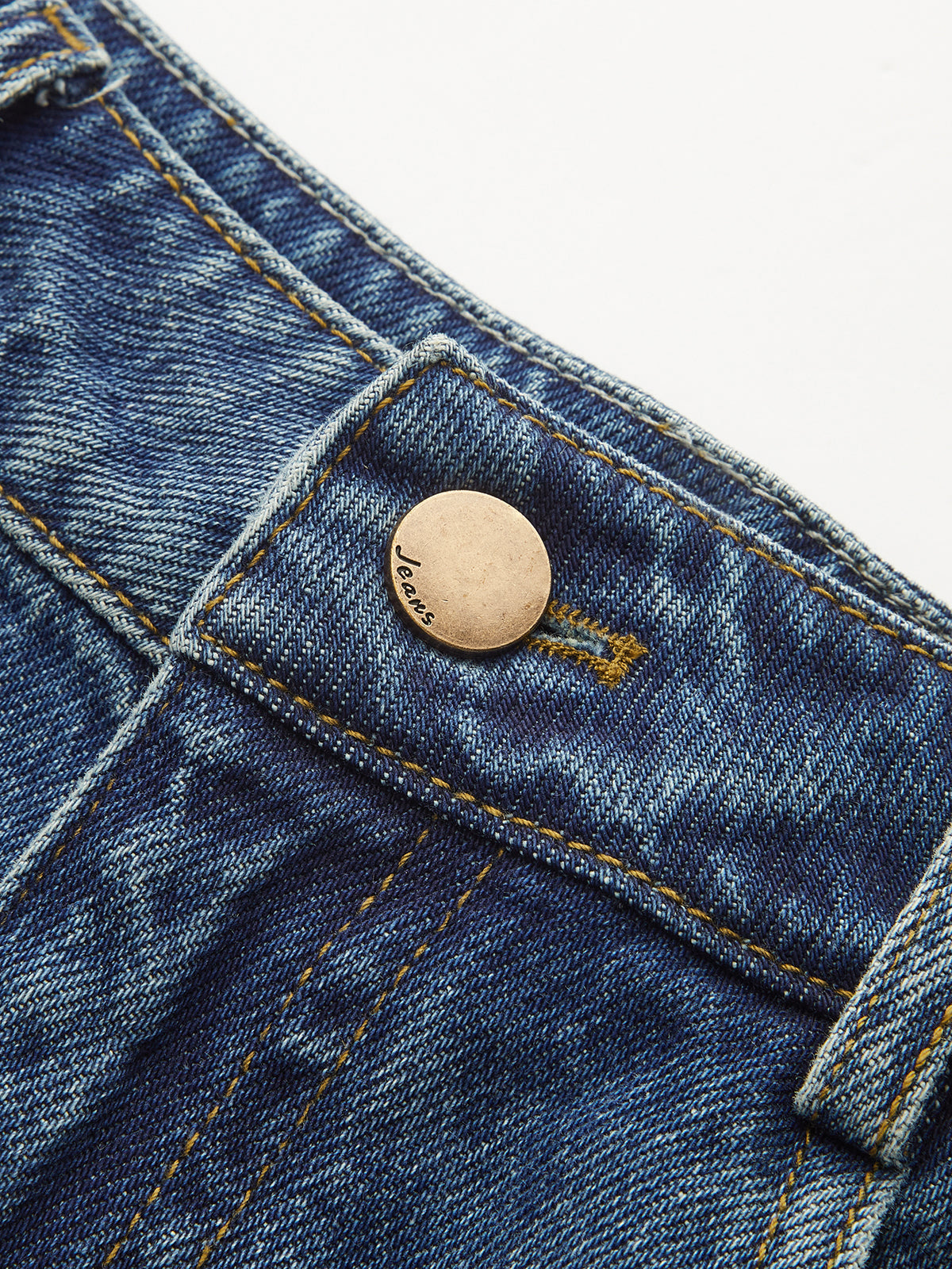 Mid-Waist Denim Curved-Leg Jeans