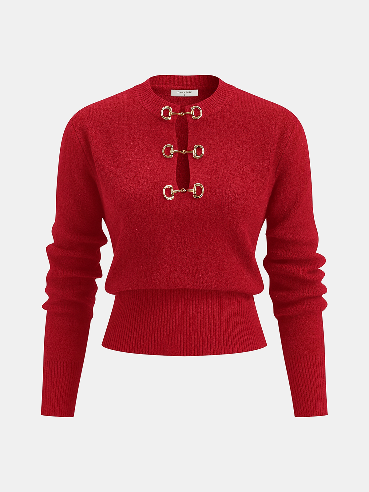 Horsebit Detail Long Sleeve Sweater
