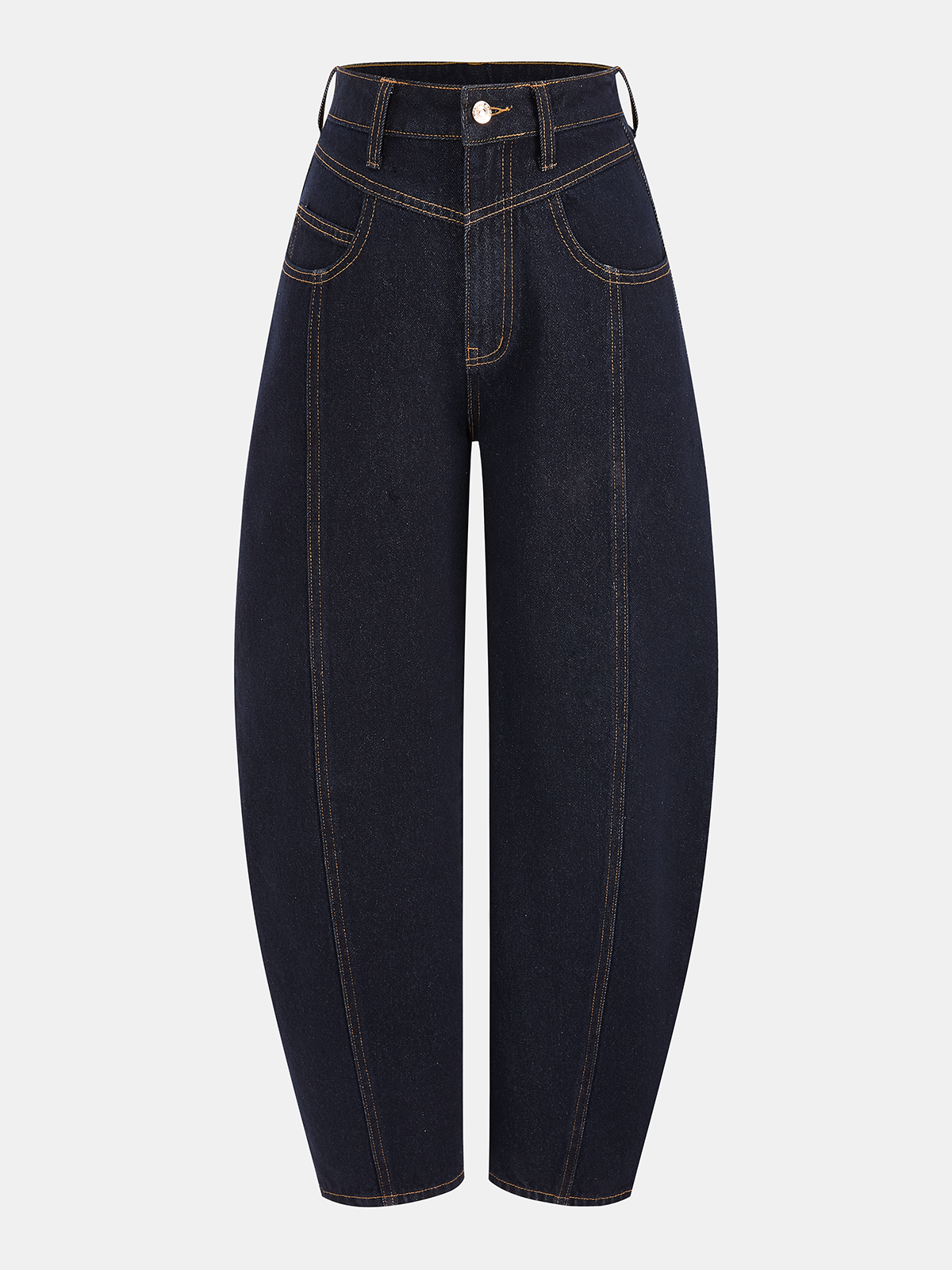 Mid-Waist Balloon Jeans