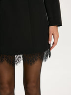 Lace Trim Tailored Mini Dress