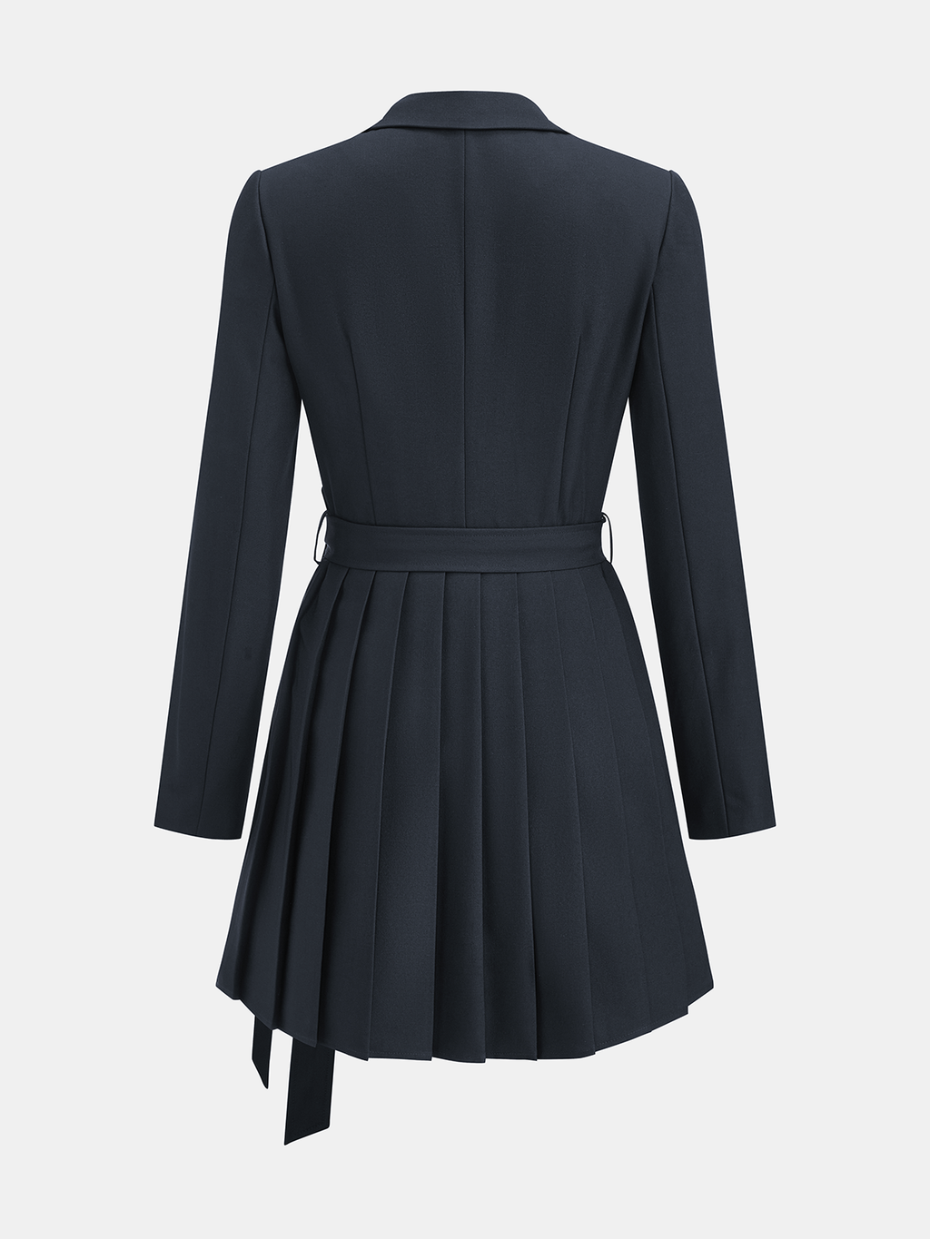 Belted Pleated Blazer Dress