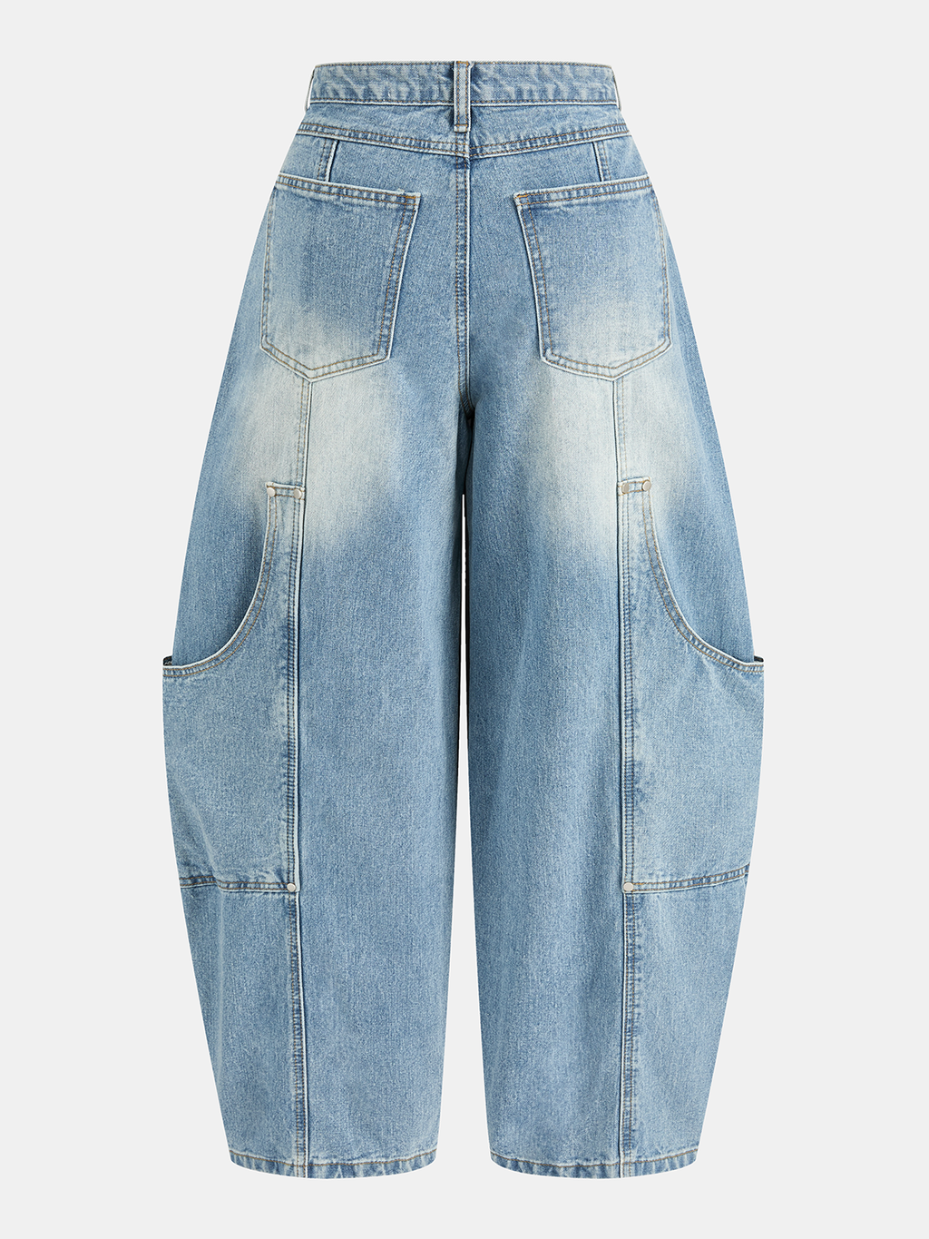 Curved-Leg Cargo Jeans