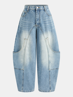 Curved-Leg Cargo Jeans