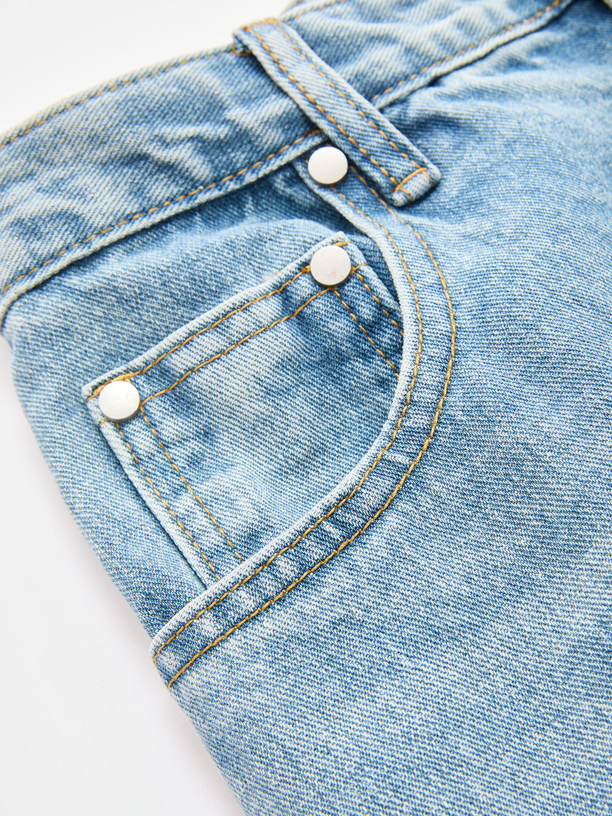 Curved-Leg Cargo Jeans