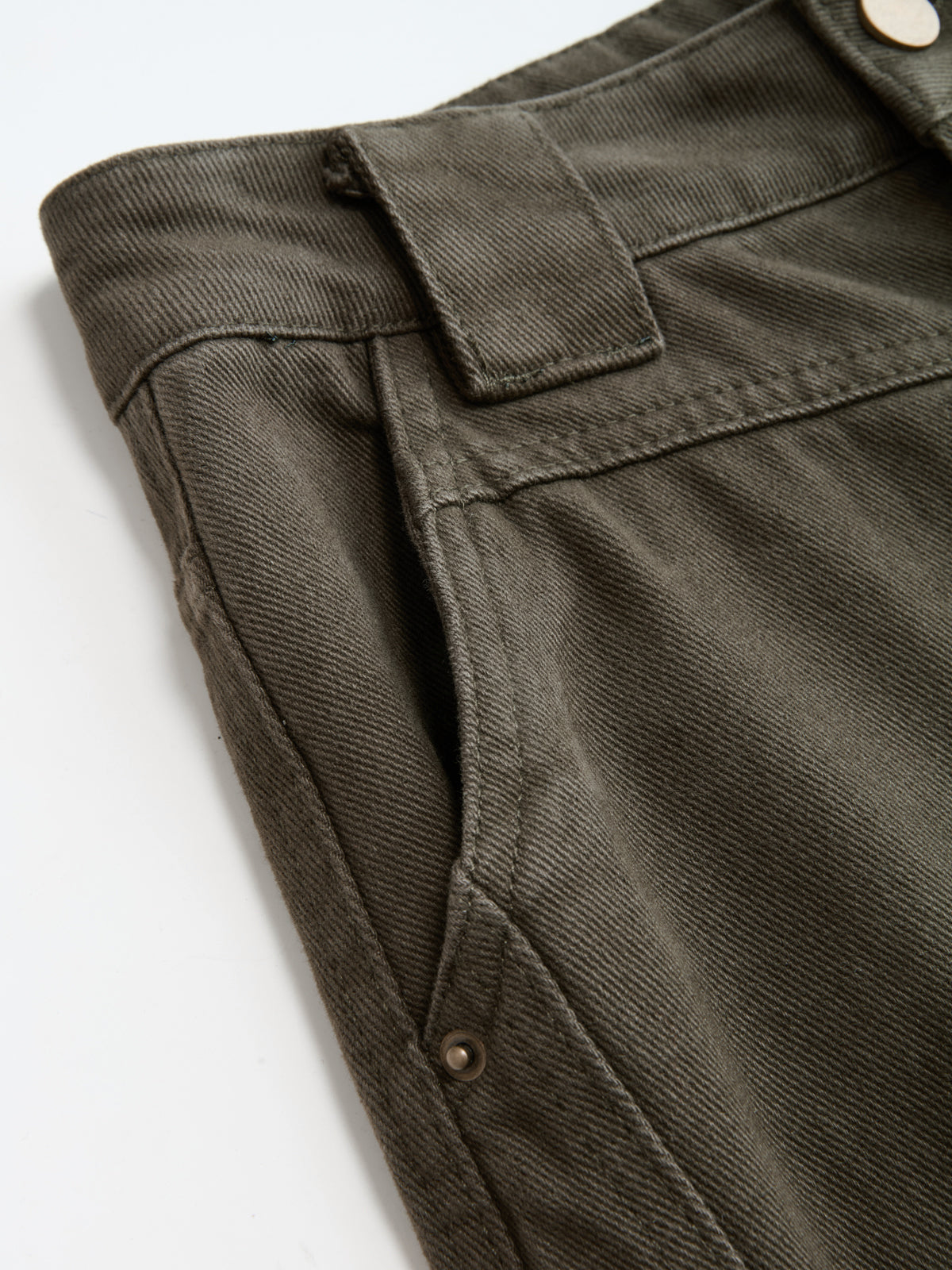 Denim Curved-Leg Jeans