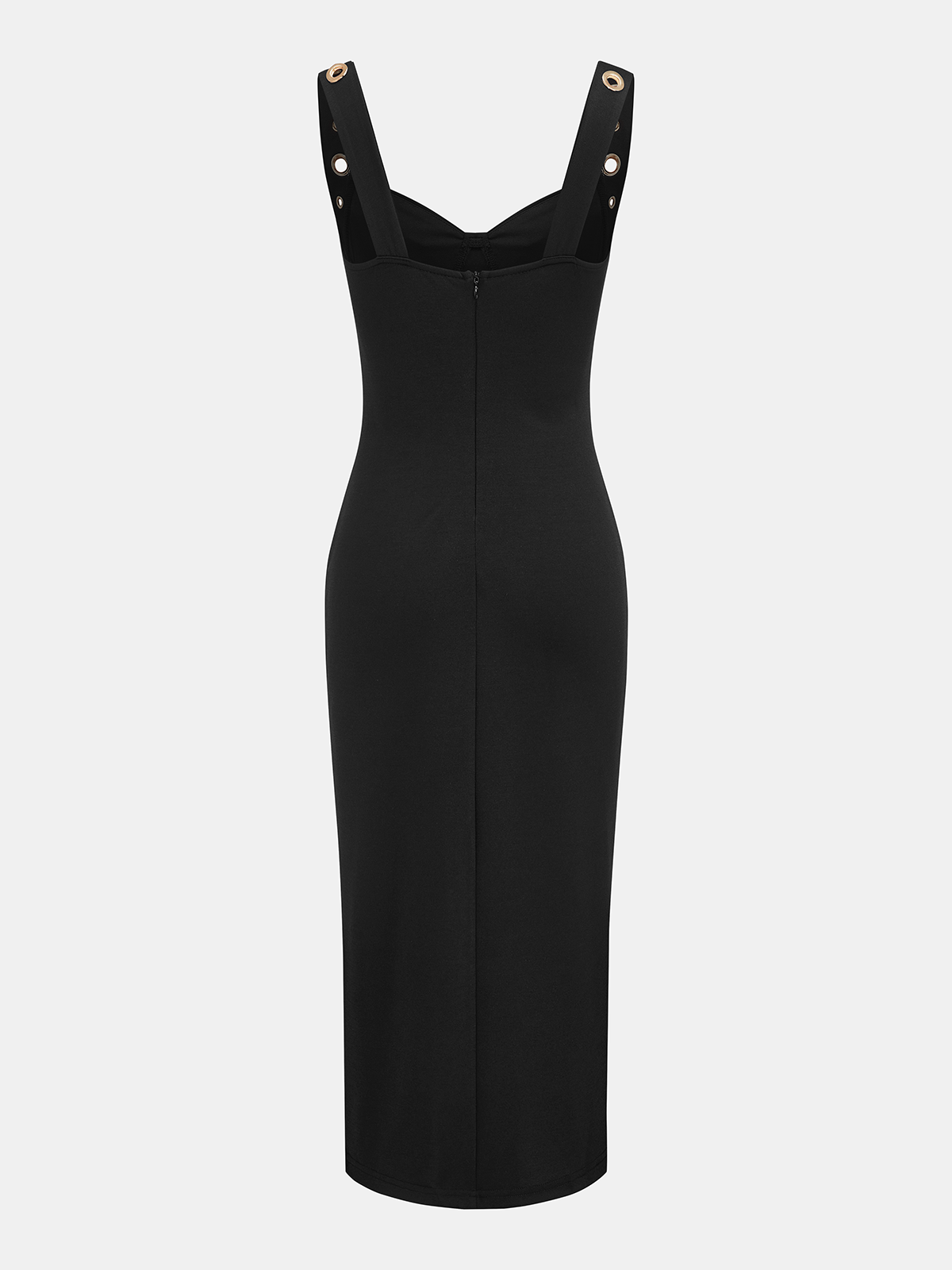 Rommet-Embellished Midi Dress with Side Slit