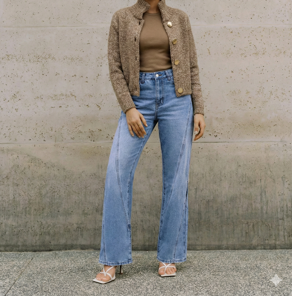 Vintage Denim Straight Leg Pants