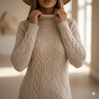 Aria Cable-Knit Dress – Timeless Elegance