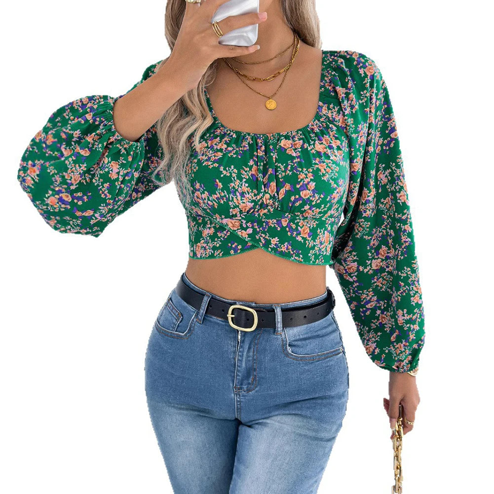 The Maya Floral Smocked Crop Top –