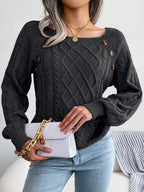 The Anya Cable-Knit Button Sweater – Timeless Comfort
