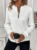 Textured Zipper Sweatshirt – Stylish & Comfy