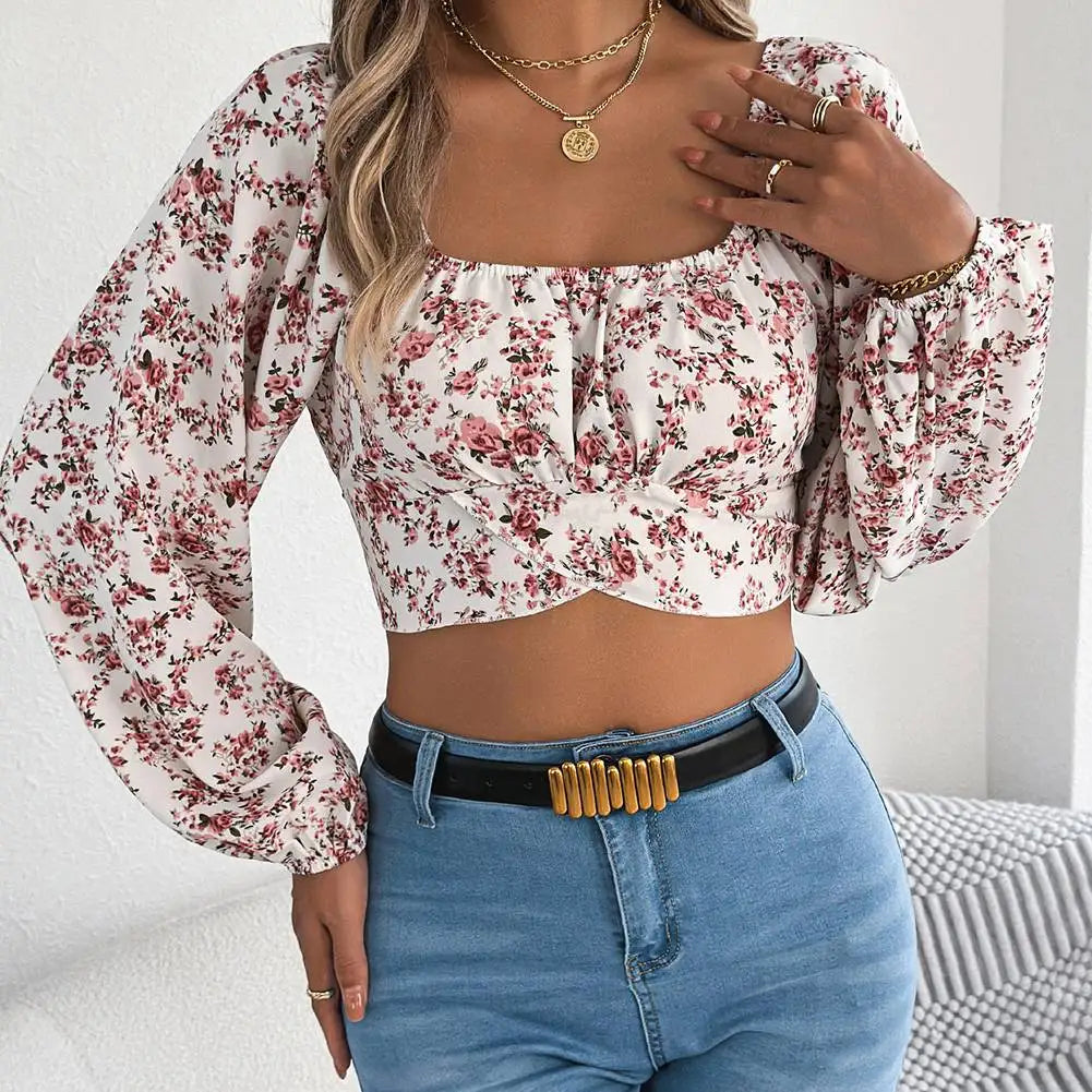The Maya Floral Smocked Crop Top –