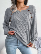 The Anya Cable-Knit Button Sweater – Timeless Comfort
