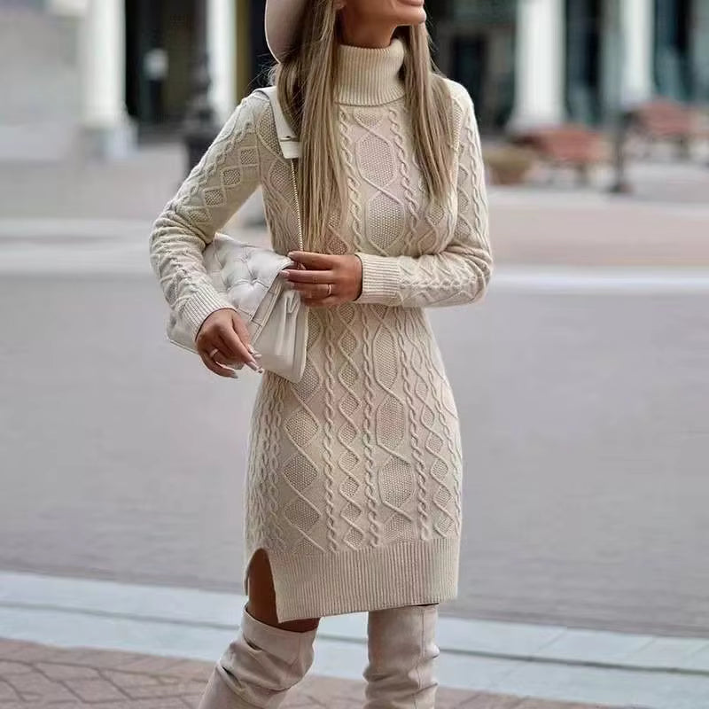 Aria Cable-Knit Dress – Timeless Elegance