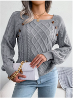 The Anya Cable-Knit Button Sweater – Timeless Comfort