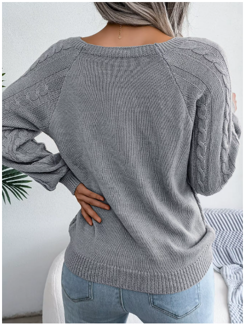 The Anya Cable-Knit Button Sweater – Timeless Comfort