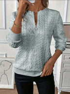 Textured Zipper Sweatshirt – Stylish & Comfy