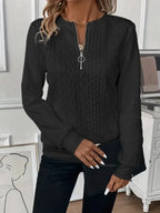 Textured Zipper Sweatshirt – Stylish & Comfy