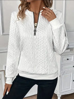 Textured Zipper Sweatshirt – Stylish & Comfy