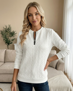 Textured Zipper Sweatshirt – Stylish & Comfy